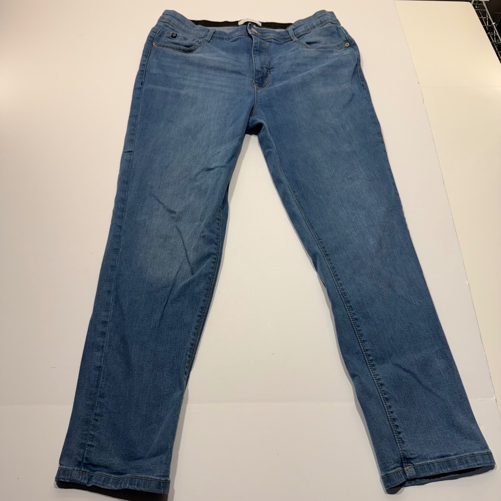Curve Appeal Skinny Jeans Size 12/31 Blue Cotton Blend Elastic Waist VFI00584X
